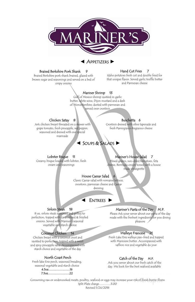 Salmon Run - Huron, OH menu_pic