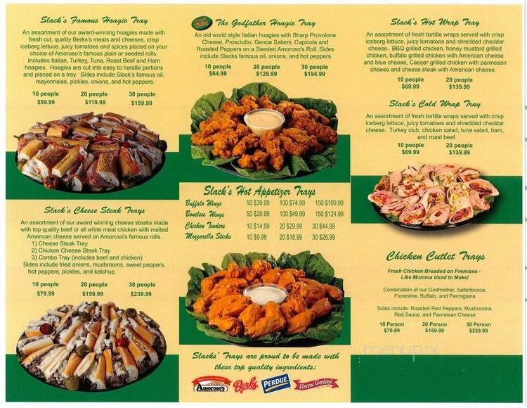 Slacks Hoagie Shack - Huntingdon Valley, PA menu_pic