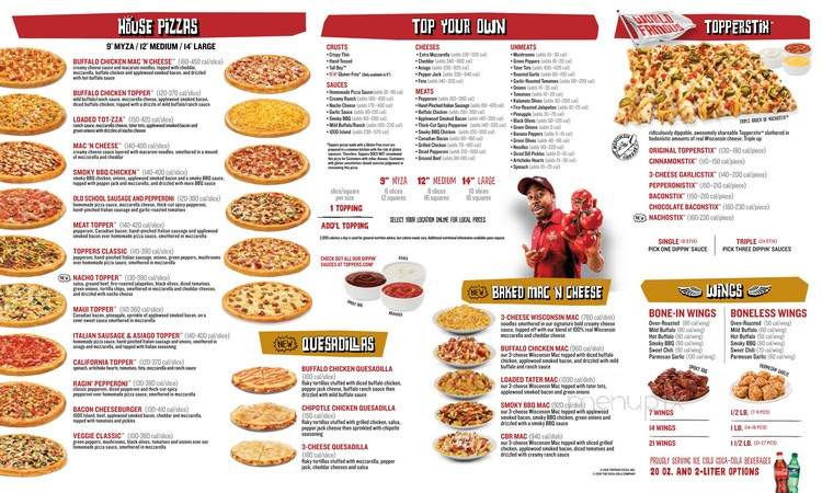 Forpustet handikap Smitsom Menu of Toppers Pizza in Rochester, MN 55904