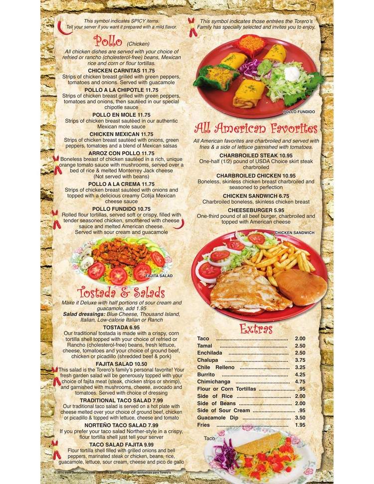 Toreros Mexican Restaurant - Douglasville, GA menu_pic