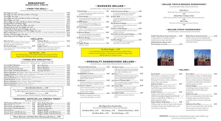 Vail Steakhouse Cafe & Diner - Vail, AZ menu_pic