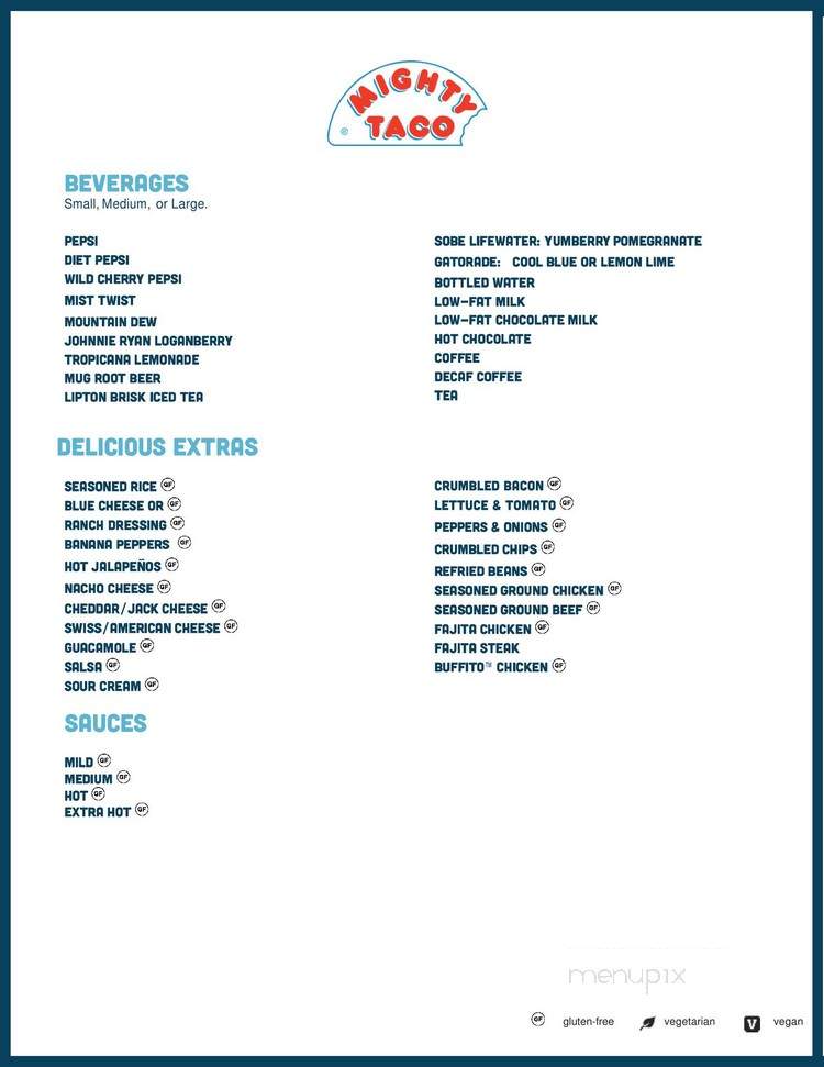 Mighty Taco - Buffalo, NY menu_pic