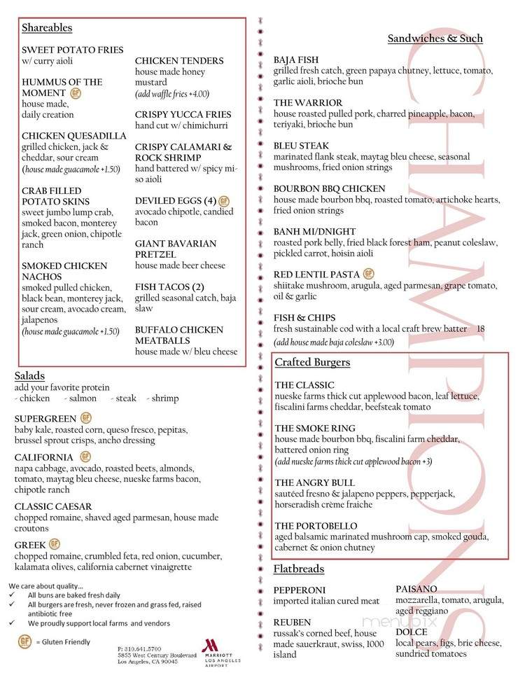 Champion Sports Bar - Los Angeles, CA menu_pic