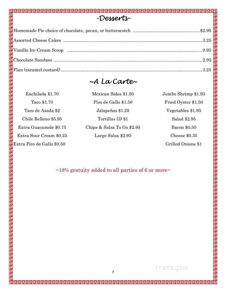 Corona Restaurant - Rogers, AR menu_pic