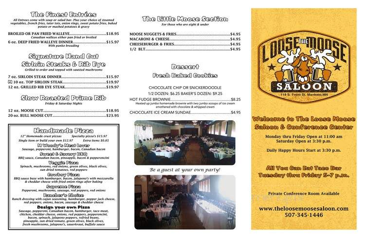 Loose Moose Saloon and Conference Center - Mankato, MN menu_pic