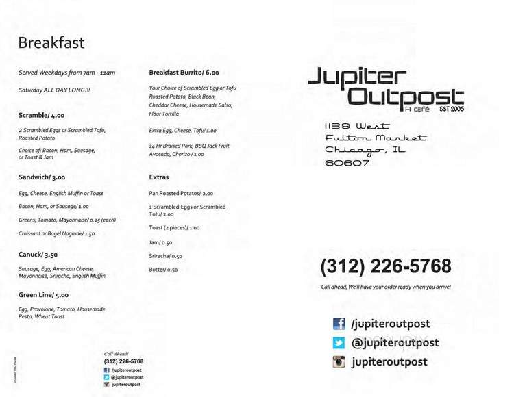 Jupiter Outpost - Chicago, IL menu_pic