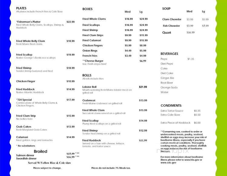 Fresh Pond Seafood Market Take-Out - Arlington, MA menu_pic