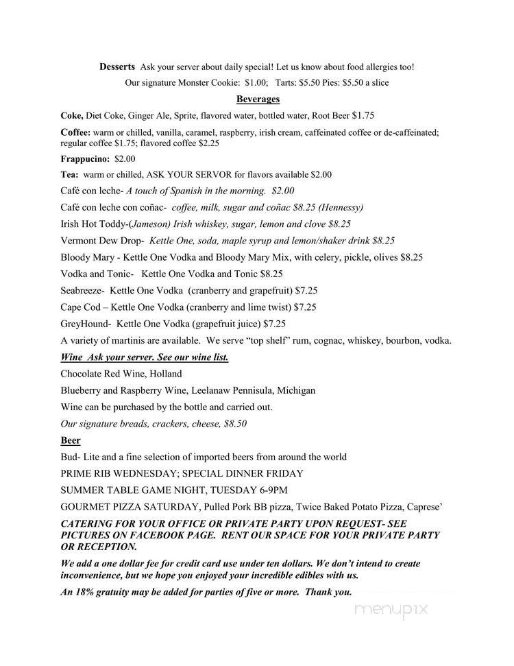 Fine Things Bistro - Toledo, OH menu_pic