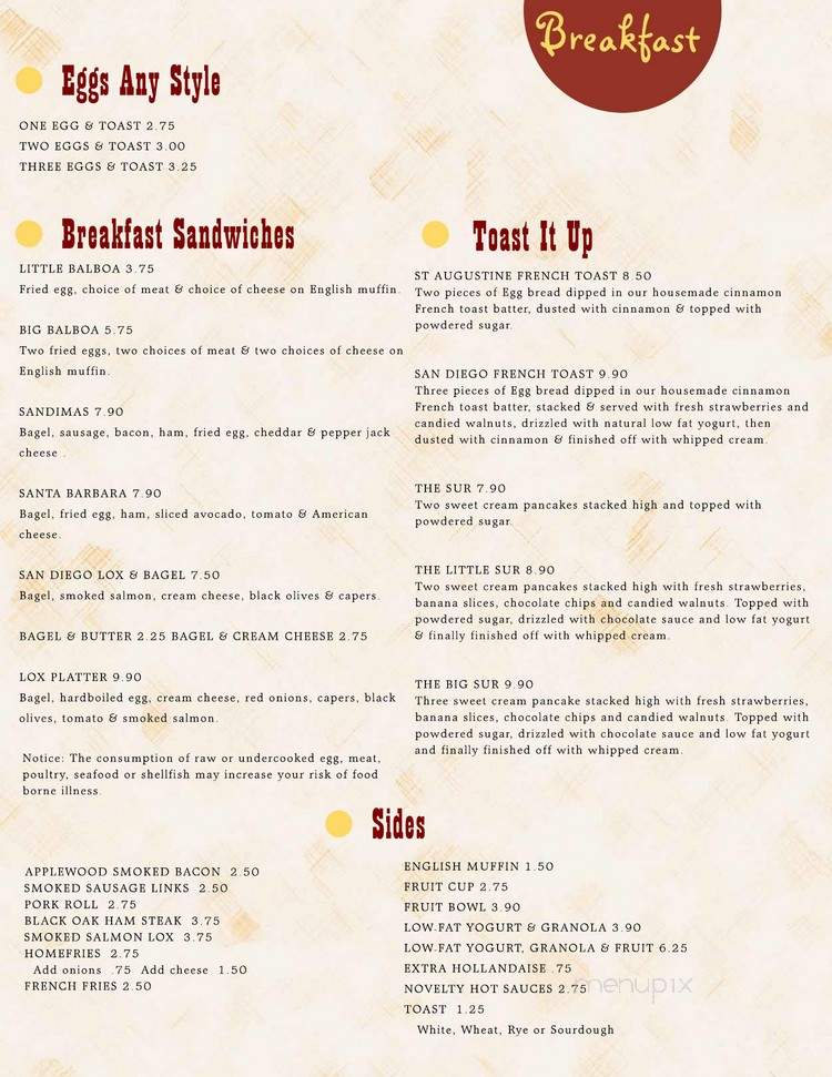 BeanBath Cafe - Bath, PA menu_pic