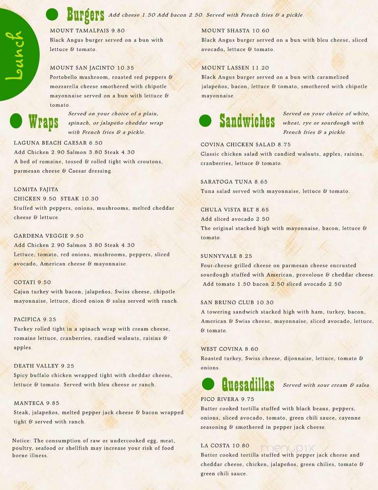 BeanBath Cafe - Bath, PA menu_pic