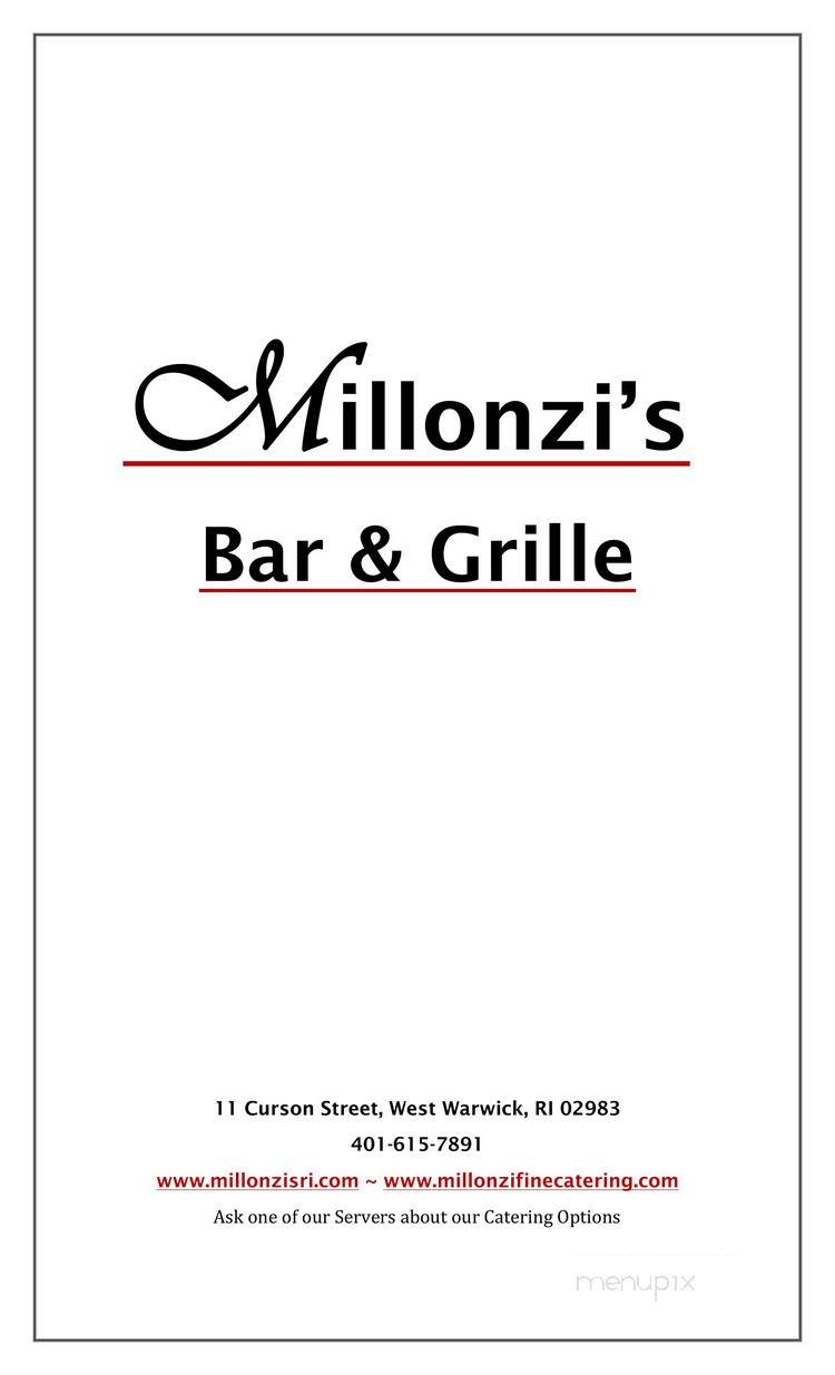 Millonzi's Bar Grille - West Warwick, RI menu_pic