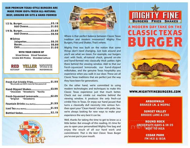 Mighty Fine Burgers - Cedar Park, TX