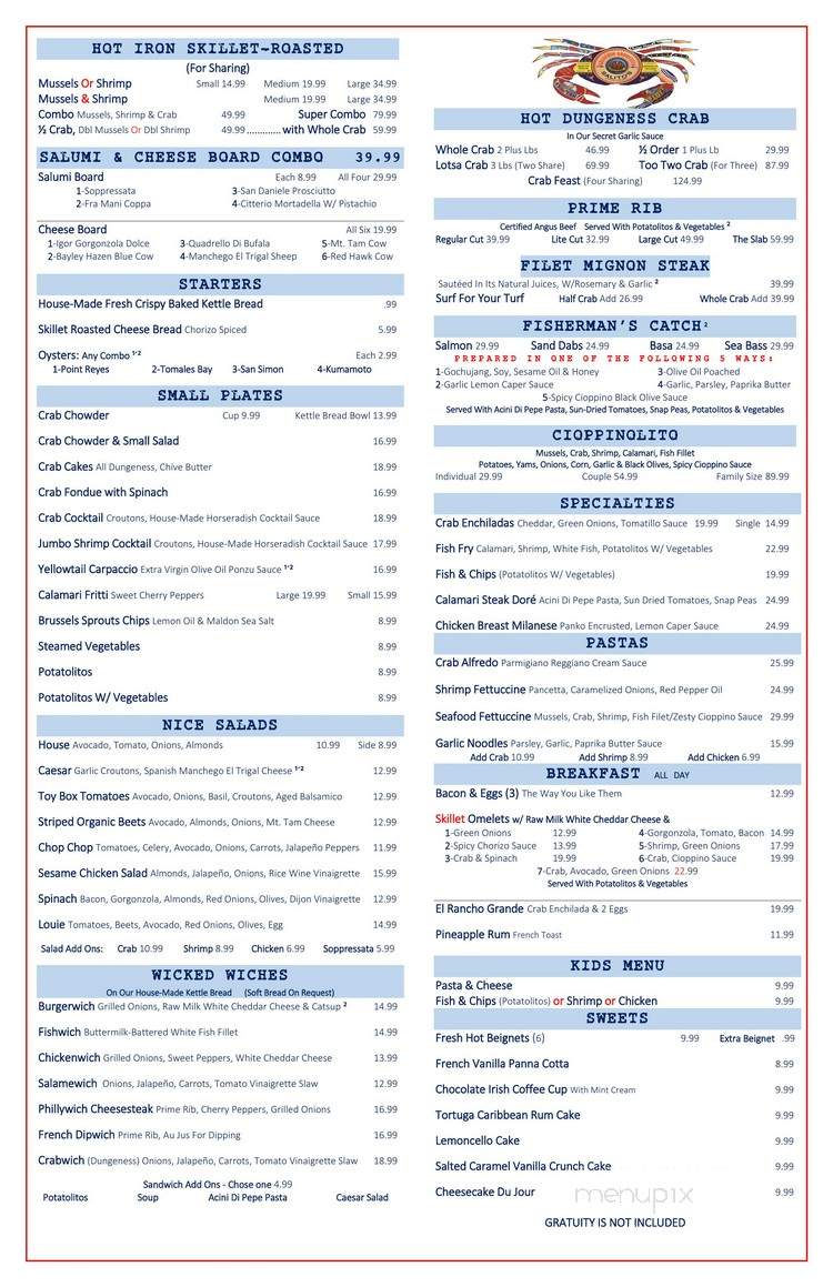 Salito's - Sausalito, CA menu_pic