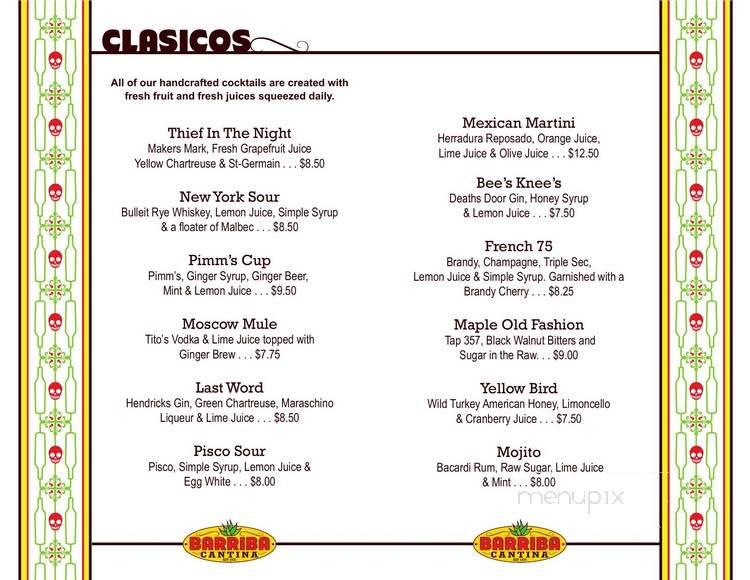 Barriba Cantina - San Antonio, TX menu_pic