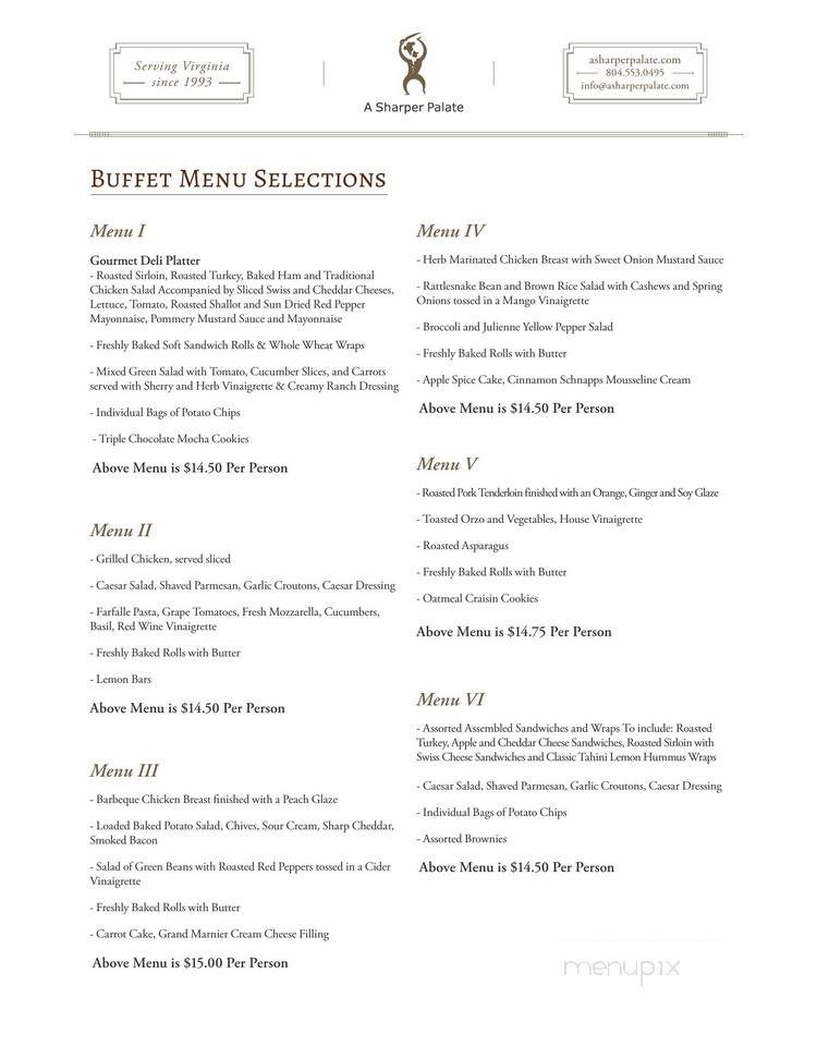 A Sharper Palate - Richmond, VA menu_pic