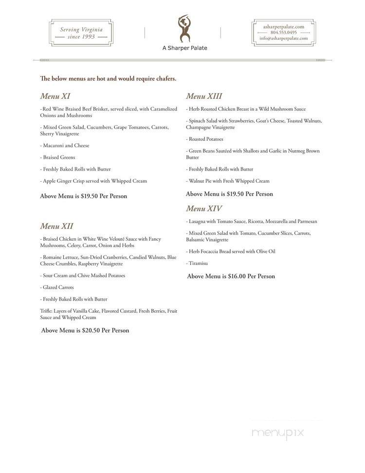 A Sharper Palate - Richmond, VA menu_pic