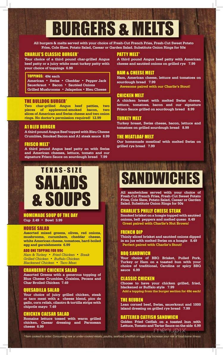 Charlie's Steak Ribs Ale - Lampe, MO menu_pic