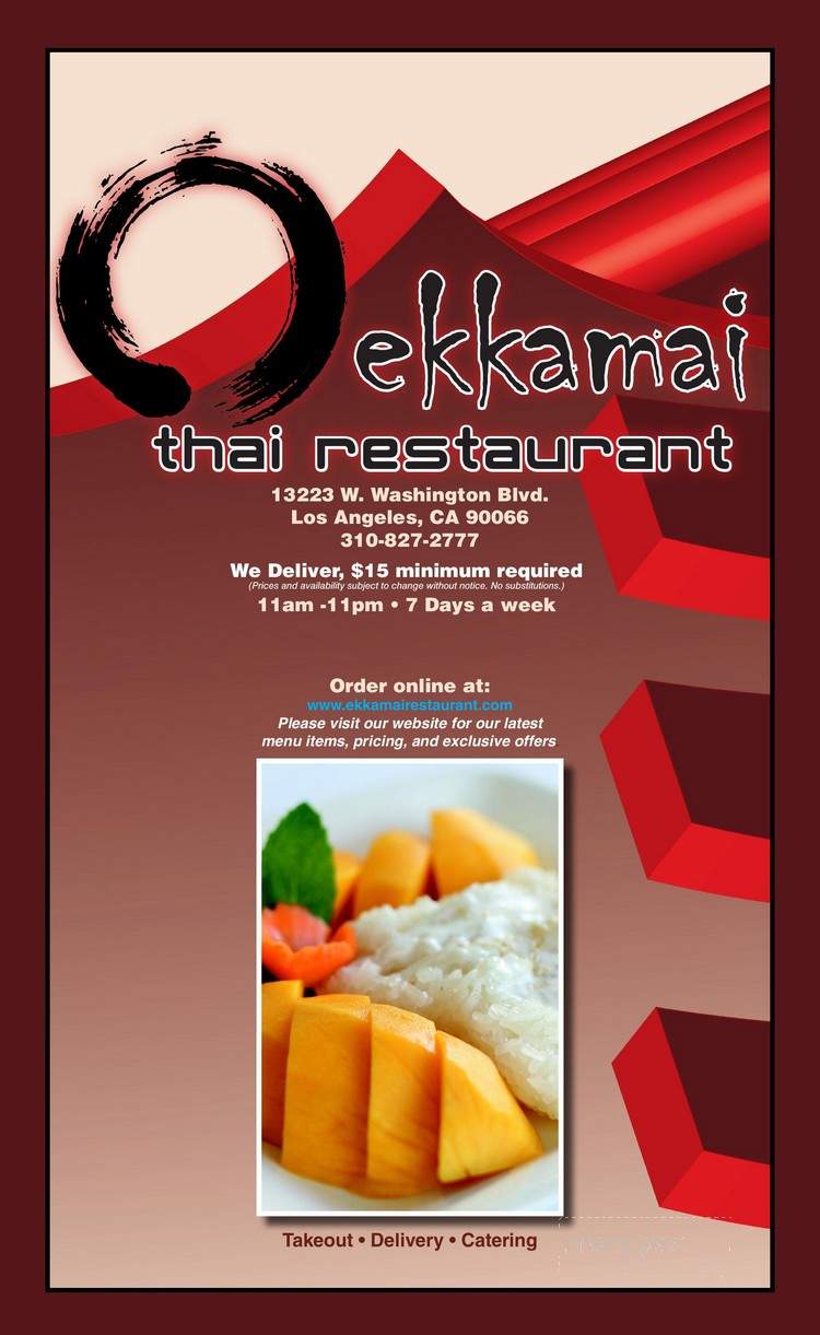 Ekkamai Thai Restaurant - Los Angeles, CA menu_pic