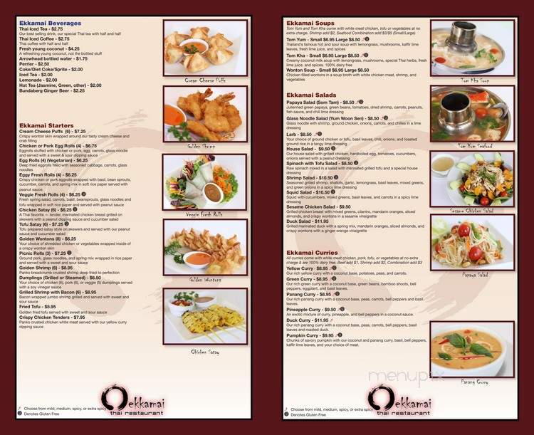 Ekkamai Thai Restaurant - Los Angeles, CA menu_pic