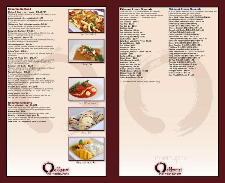 Ekkamai Thai Restaurant - Los Angeles, CA menu_pic