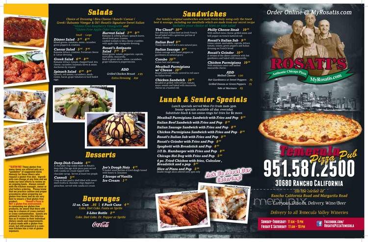 Rosati's Pizza Pub - Temecula, CA menu_pic