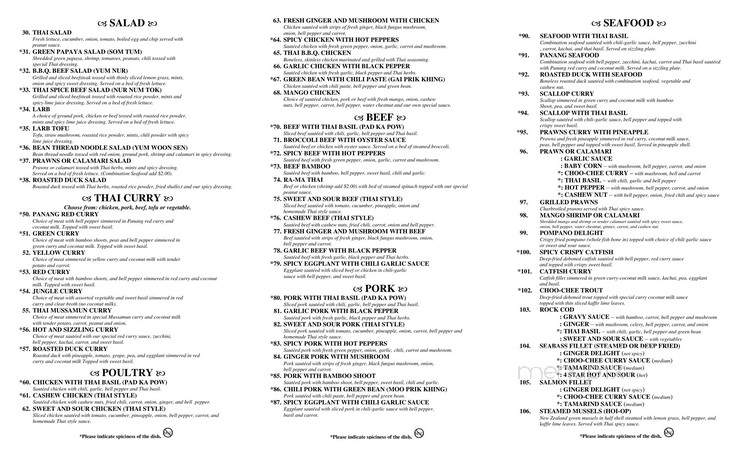 Thai Spice - San Jose, CA menu_pic