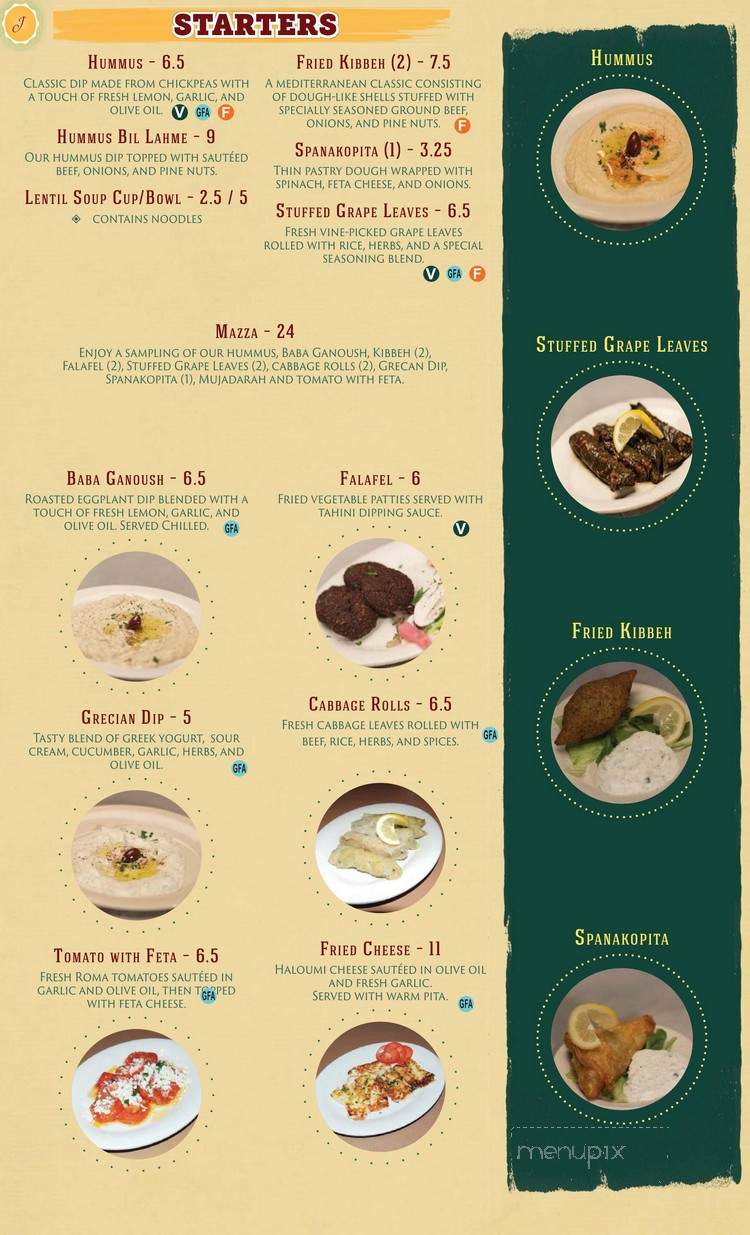 Jerusalem Greek Lebanese Cafe' - Pineville, LA menu_pic