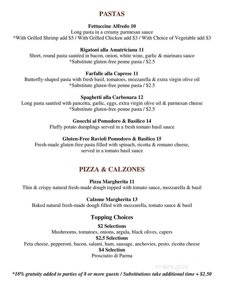 Enrigo Italian Bistro - Cary, NC menu_pic