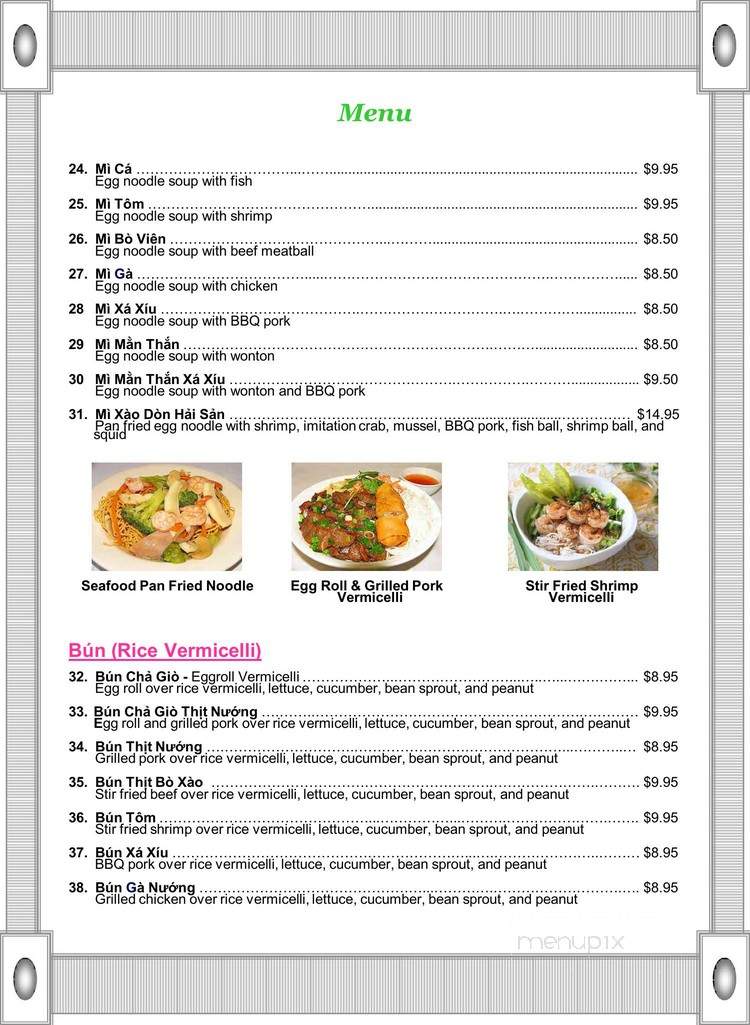 Saigon Pho - Slidell, LA menu_pic