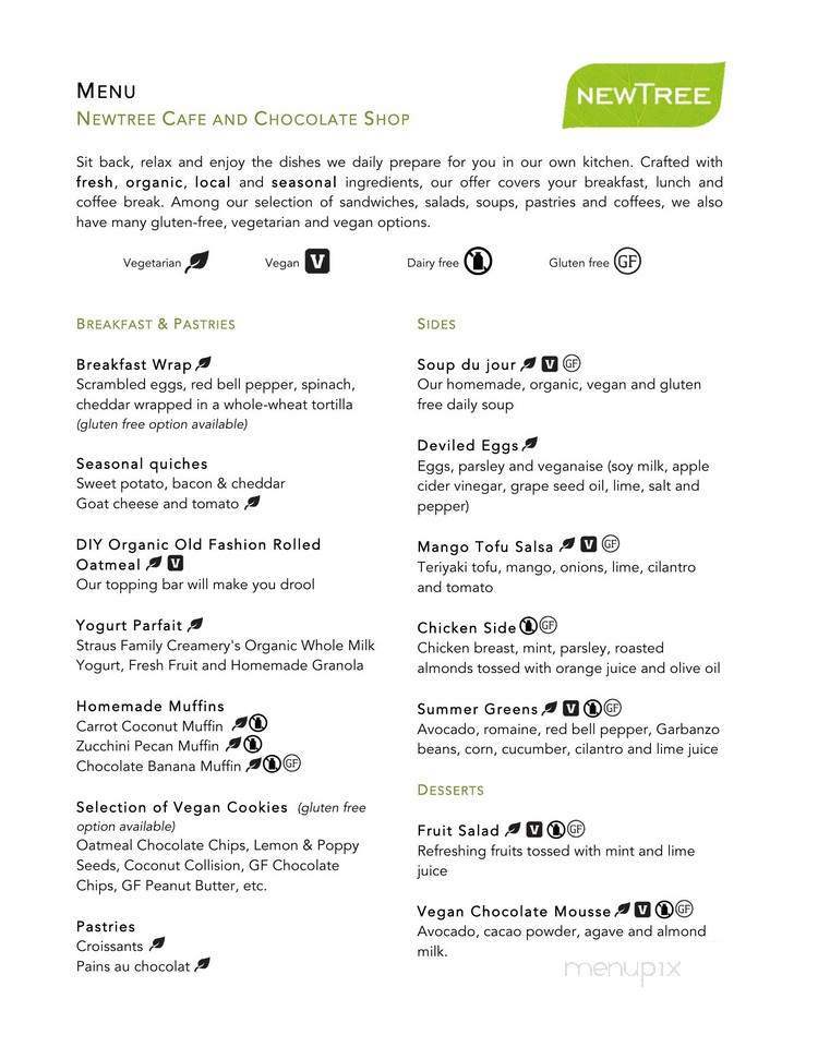 New Tree - San Francisco, CA menu_pic