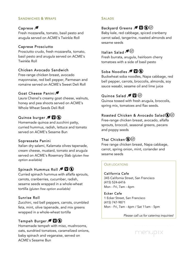 New Tree - San Francisco, CA menu_pic