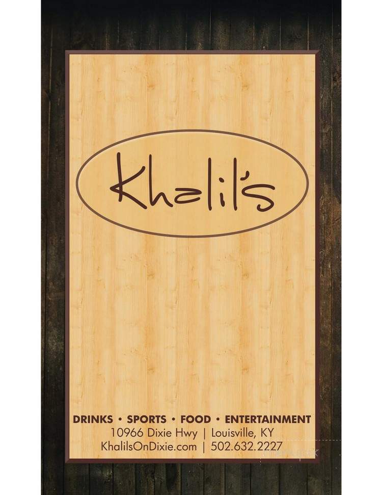 Khalil's - Louisville, KY menu_pic