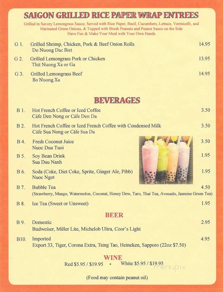 Pho Saigon Garden - Midlothian, VA menu_pic