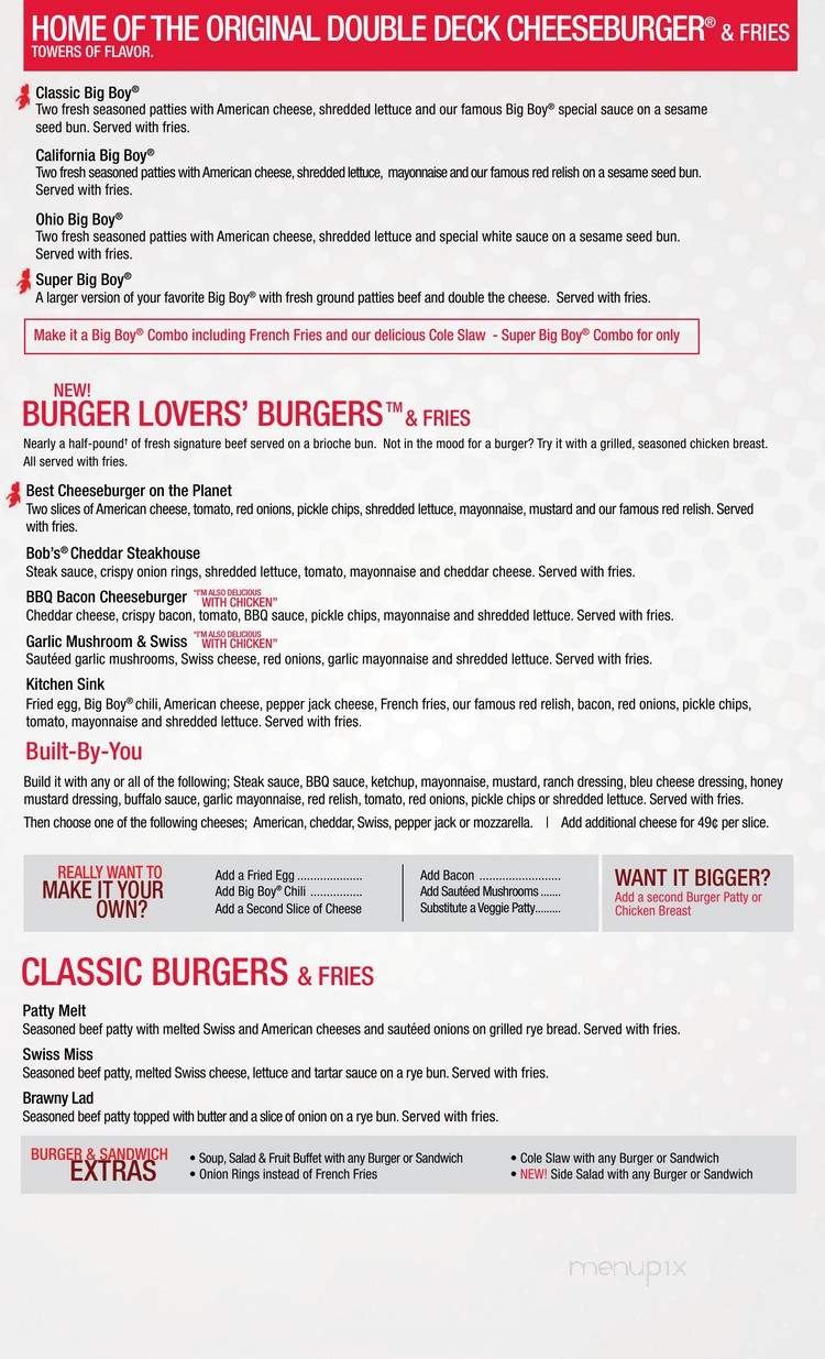 Bob's Big Boy - Midland, MI menu_pic