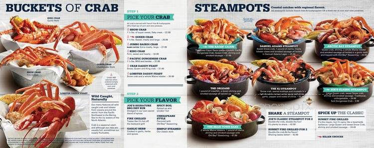 Joe's Crab Shack - Sevierville, TN menu_pic