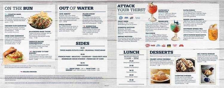 Joe's Crab Shack - Sevierville, TN menu_pic