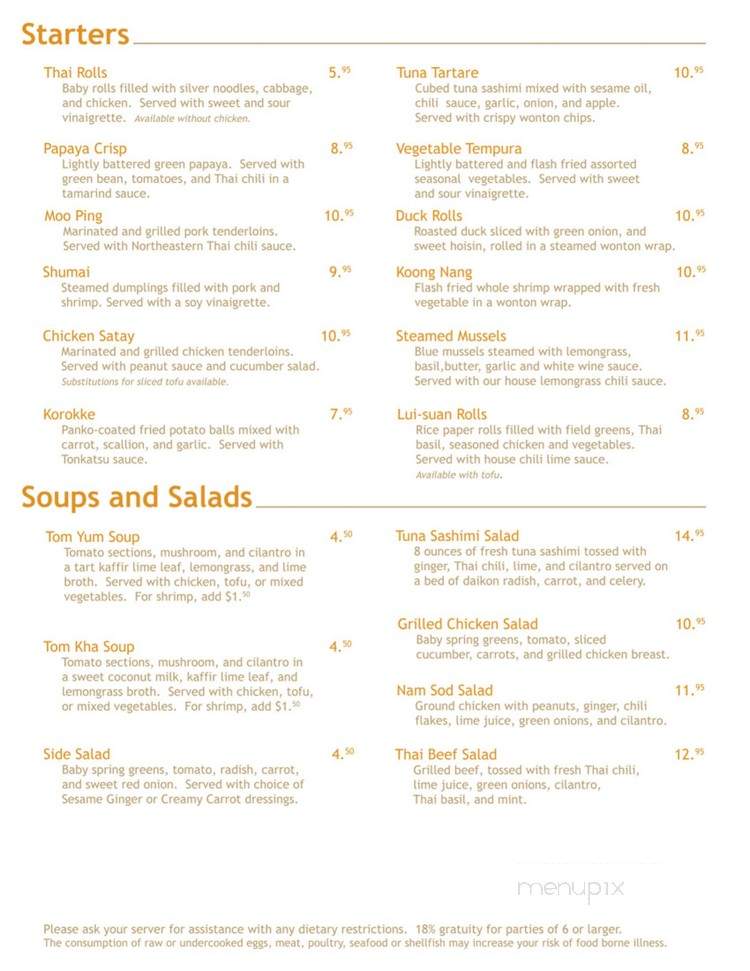 Issara Modern Asian - Lincoln, NE menu_pic