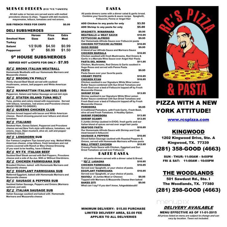 RC'S NYC Pizza & Pasta - The Woodlands, TX