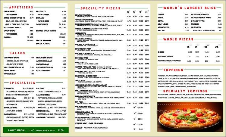 Genna Pizza Company - Melbourne, FL menu_pic