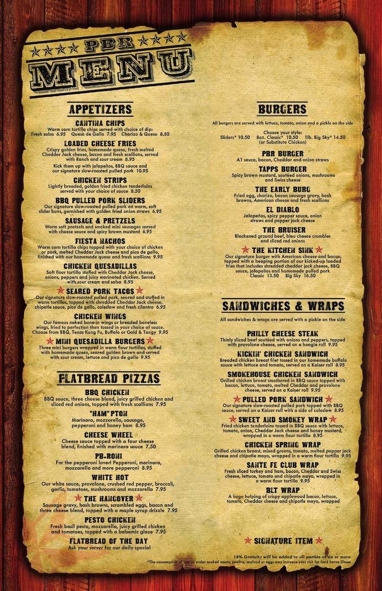 Tapps - Hampton, VA menu_pic
