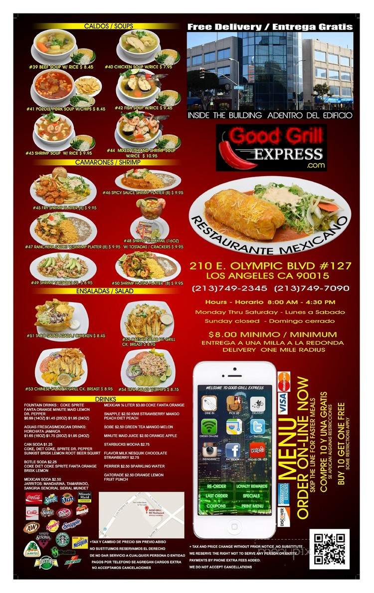 Good Grill Restaurant - Los Angeles, CA menu_pic