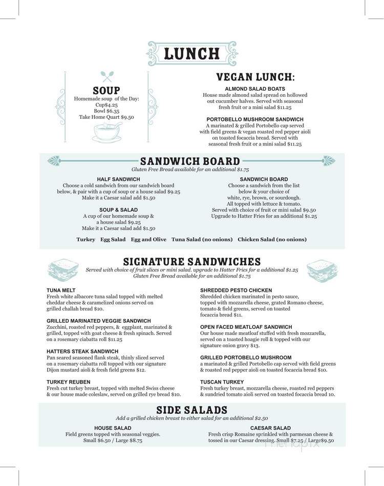 The Mad Hatter Tea Room & Cafe - Webster, NY menu_pic