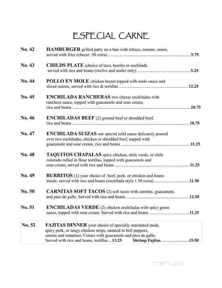 Chapala's Mexican Restaurant - Las Vegas, NV menu_pic