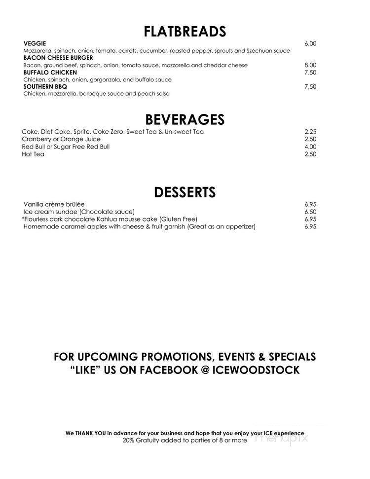 Ice Martini Bar - Woodstock, GA menu_pic