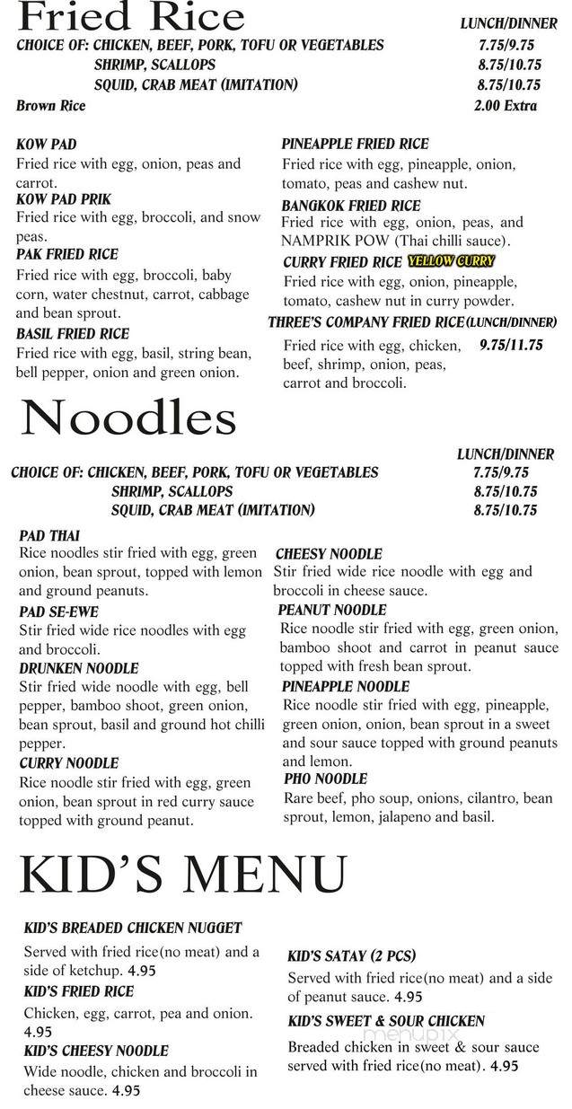 Spicy Bangkok - Commerce Township, MI menu_pic