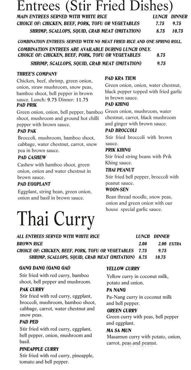Spicy Bangkok - Commerce Township, MI menu_pic