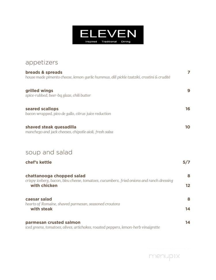 Eleven - Chattanooga, TN menu_pic