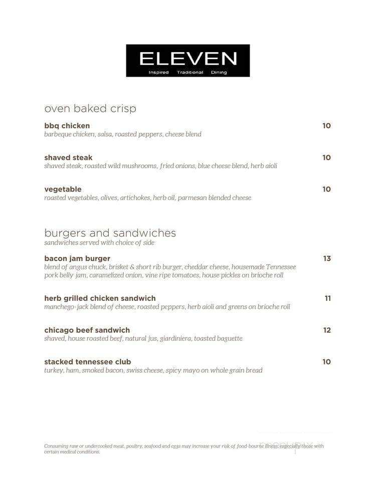 Eleven - Chattanooga, TN menu_pic