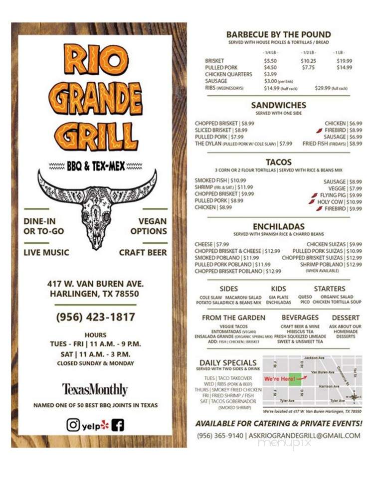 Rio Grande Grill - Harlingen, TX menu_pic