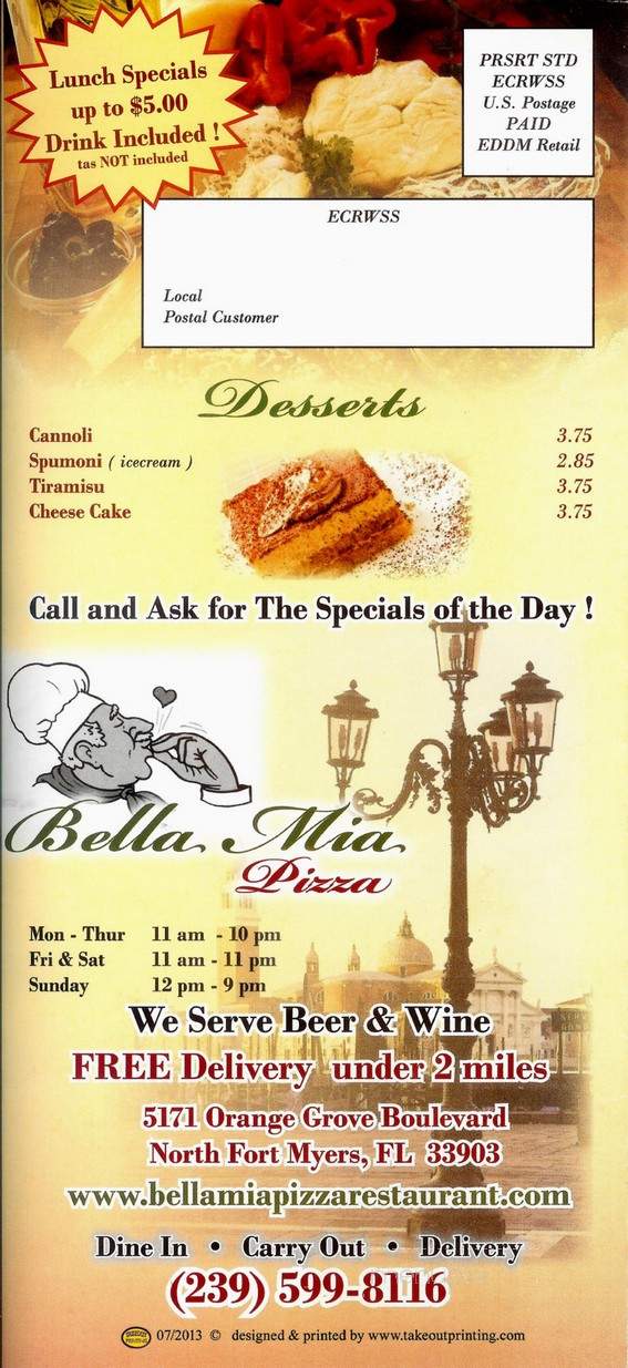 Bella Mia Pizza & Italian - Fort Myers, FL